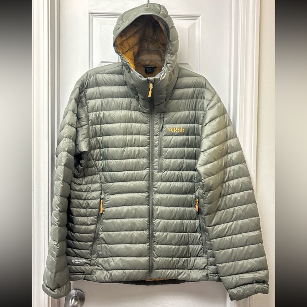 Rab Women's Sage Green Hooded Down Puffer Jacket